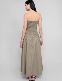 Khaki Strapless Dress-BESTSELLER