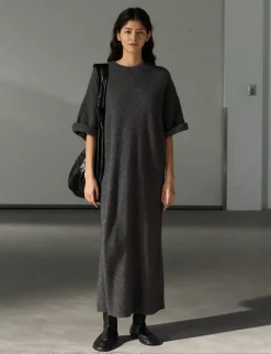 Knit Wool Maxi T-shirt Dress