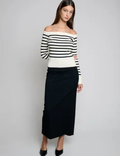 Marcel Cream Stripe Off-The-Shoulder Top
