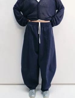 Navy Barrel Parachute Pants