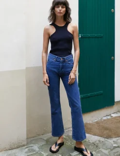 Navy Two-Way Knit Rib Tank