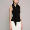 Neck Tie Knit Top