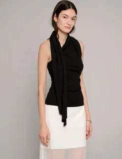 Neck Tie Knit Top