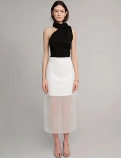 Neck Tie Knit Top