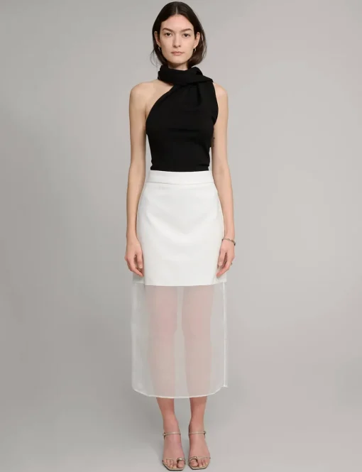 Neck Tie Knit Top