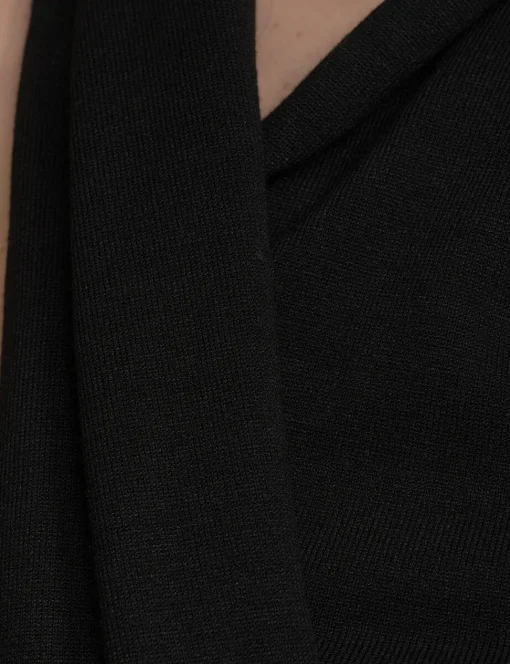 Neck Tie Knit Top
