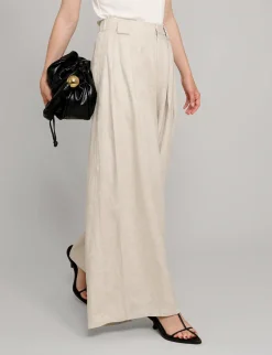 Oat Linen Wide Leg Pants