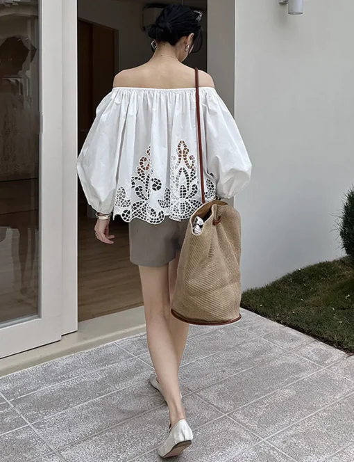 Off The Shoulder Cotton Eyelet Top