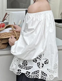 Off The Shoulder Cotton Eyelet Top