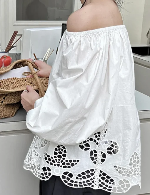 Off The Shoulder Cotton Eyelet Top