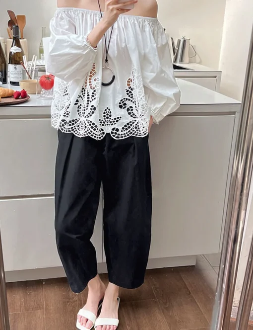 Off The Shoulder Cotton Eyelet Top