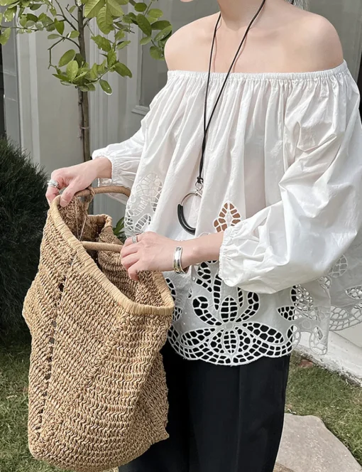 Off The Shoulder Cotton Eyelet Top
