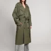 Olive Oversized Trench Jacket