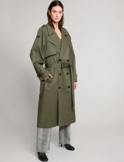 Olive Oversized Trench Jacket