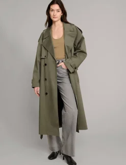 Olive Oversized Trench Jacket