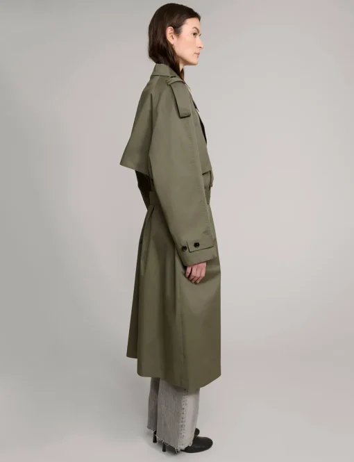 Olive Oversized Trench Jacket