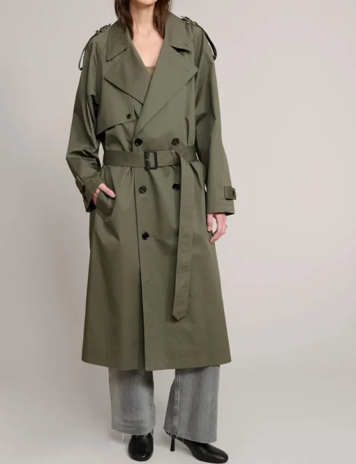 Olive Oversized Trench Jacket