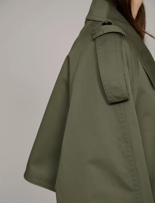 Olive Oversized Trench Jacket