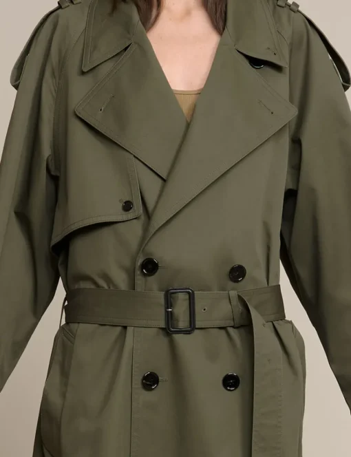 Olive Oversized Trench Jacket