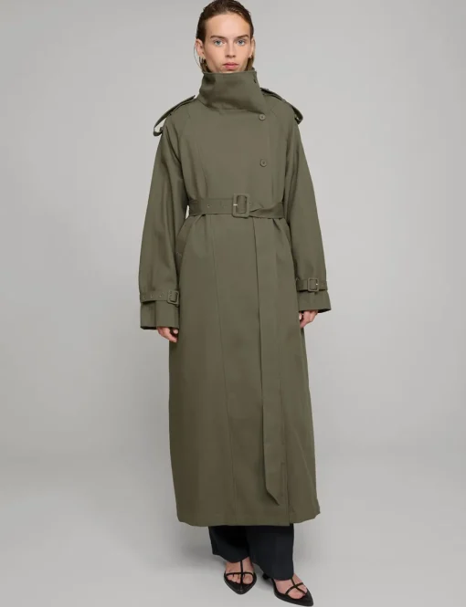 Oversized Olive Trench Coat