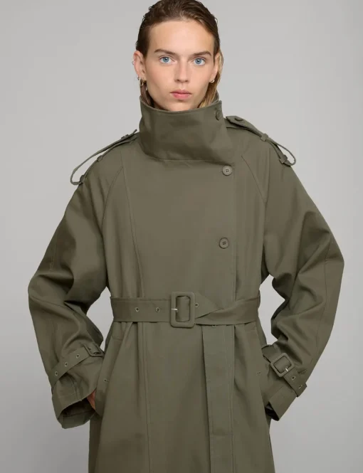 Oversized Olive Trench Coat