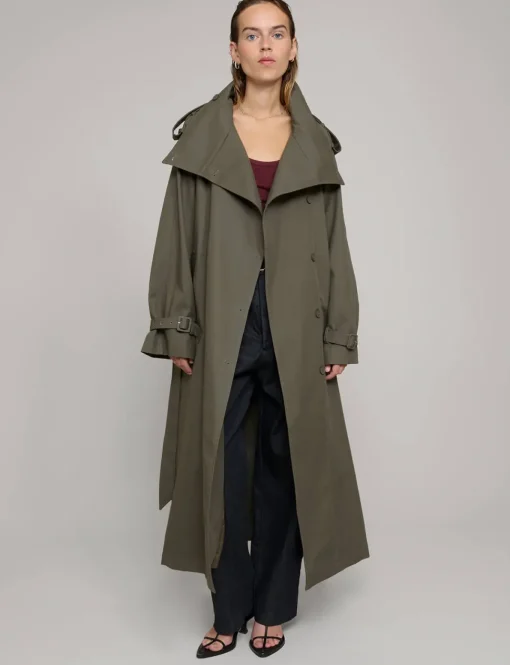Oversized Olive Trench Coat