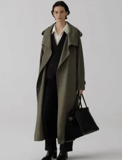 Oversized Olive Trench Coat
