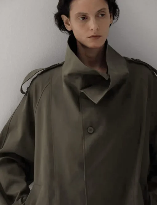 Oversized Olive Trench Coat