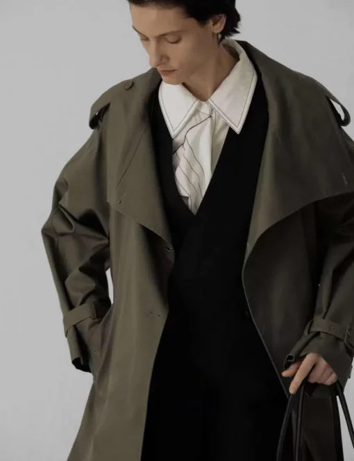 Oversized Olive Trench Coat