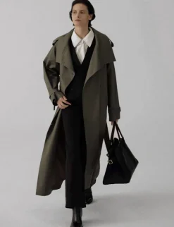 Oversized Olive Trench Coat