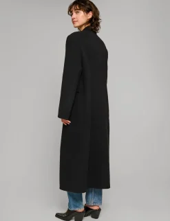 Oversized Wool Gold-Button Maxi Coat