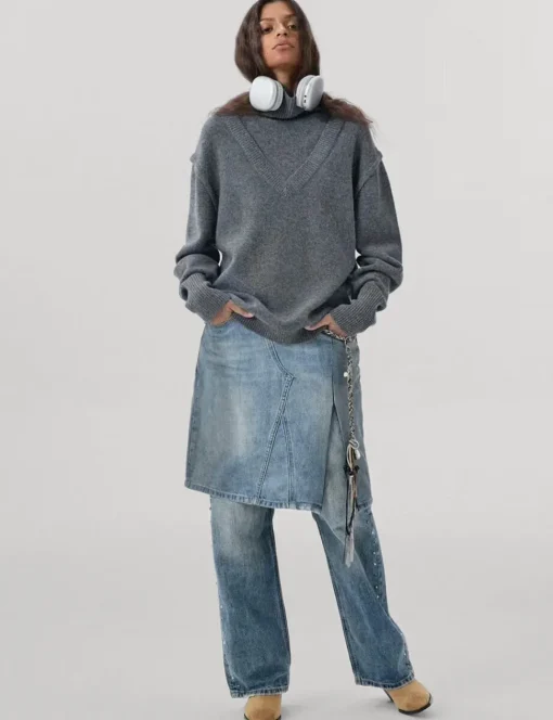 Oversized Wool Turtleneck Sweater