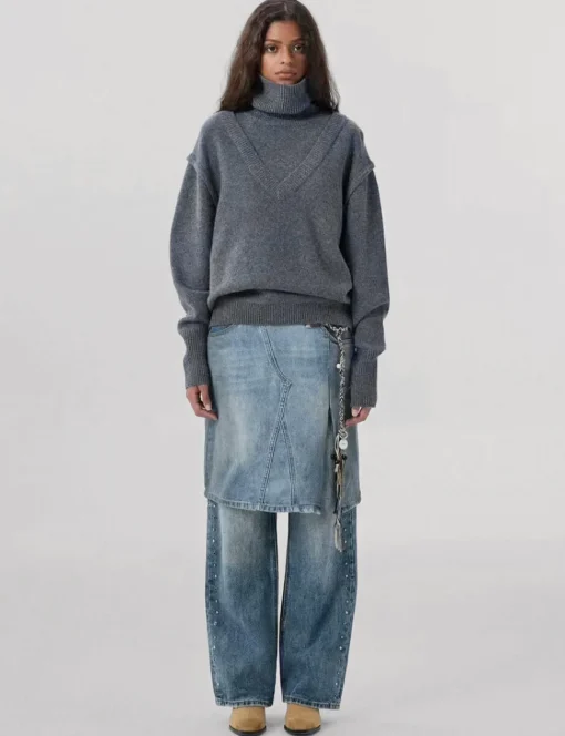 Oversized Wool Turtleneck Sweater