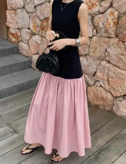 Pink Drop Waist Dress-BESTSELLER