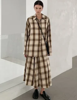 Plaid Midi Skirt