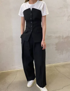 Pleated Linen-Blend Crop Pants