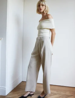 Popcorn Knit Off-The-Shoulder Top-BESTSELLER