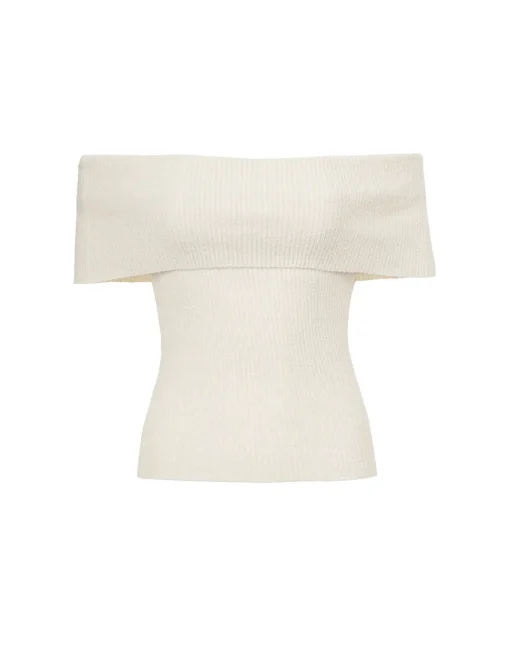 Popcorn Knit Off-The-Shoulder Top-BESTSELLER