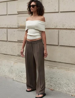 Popcorn Knit Off-The-Shoulder Top-BESTSELLER
