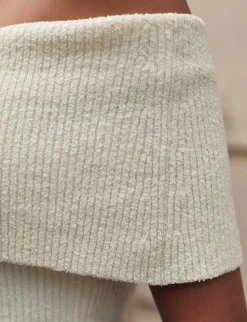 Popcorn Knit Off-The-Shoulder Top-BESTSELLER