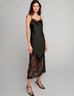 Satin Lace Panel Dress