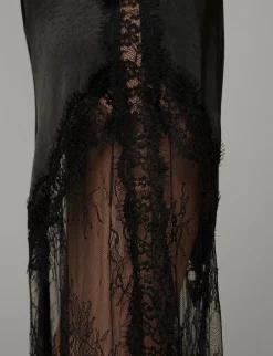 Satin Lace Panel Dress