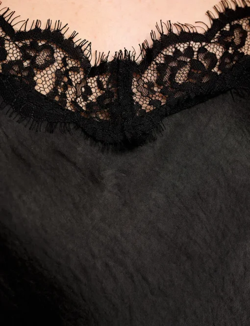 Satin Lace Panel Dress