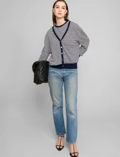 Stripe Cardigan Two-Piece Set