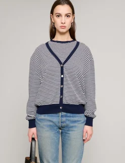 Stripe Cardigan Two-Piece Set