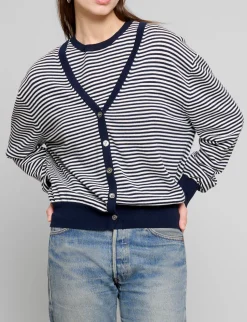 Stripe Cardigan Two-Piece Set