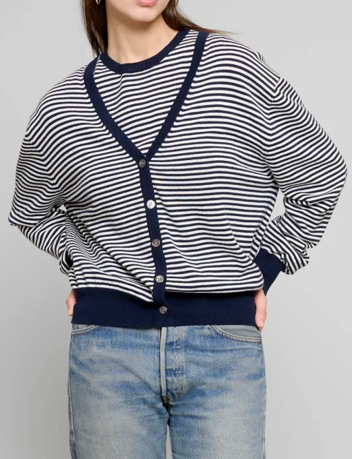Stripe Cardigan Two-Piece Set