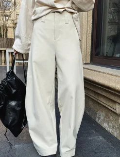 Tan Barrel Leg Pants