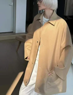 Tan Oversized Twill Jacket