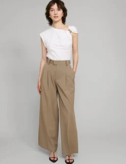Tan Wide Leg Pants